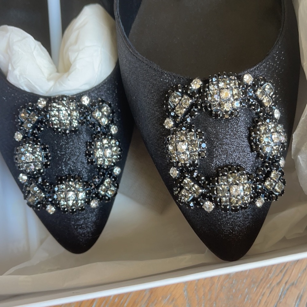 Manolo Blahnik Hangisi Flats 37.5